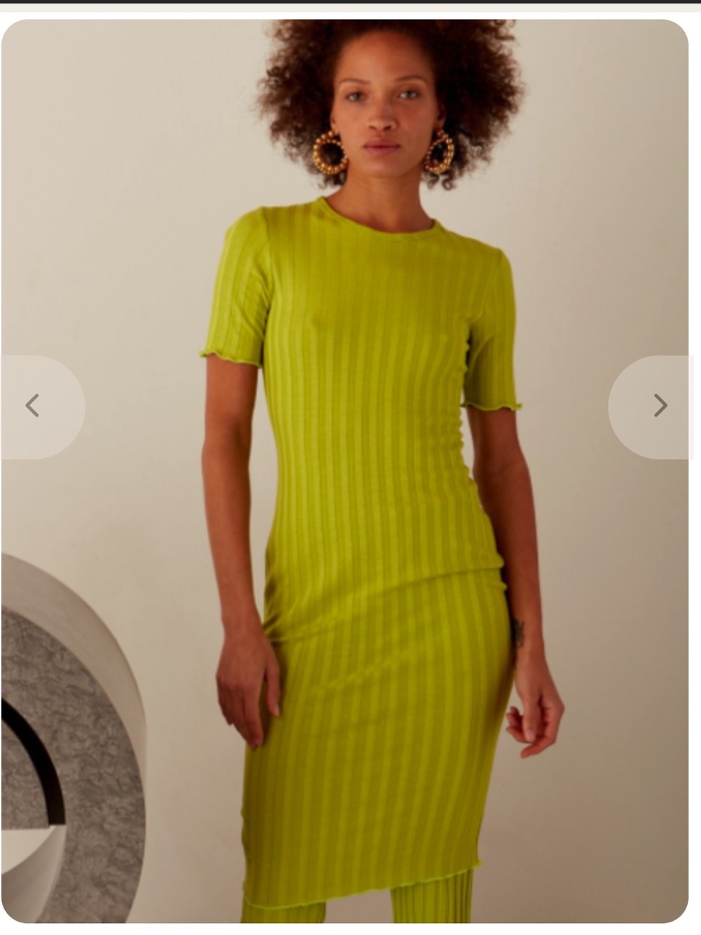 Simon Miller Capo Yellow Ribbed Knit Dress